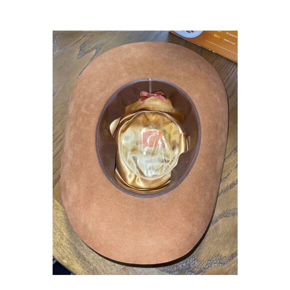 Wright Vintage Cowboy Hat Brown Felt  Size 7 Western 80s Rodeo - Picture 3 of 5